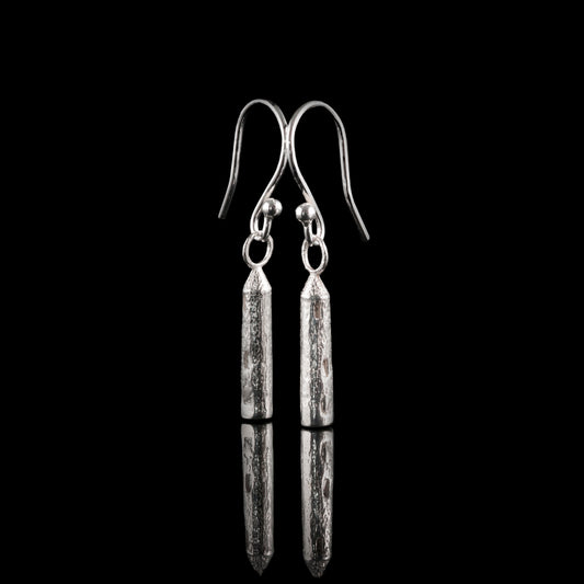 Devenish Tower drop sterling silver earrings, made by NI Silver Jewellery. One of County Fermanagh's famous tourist attractions.