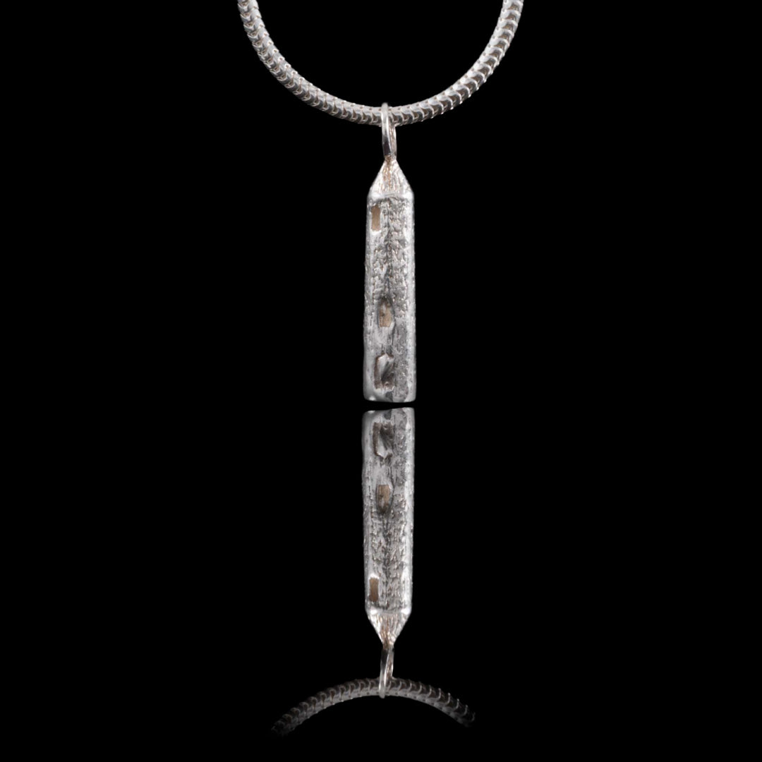 Devenish Tower Silver Pendent on a silver snake chain. Made by Northern Ireland Silver (NI Silver). Part of 'Mi NI' Jewellery Collection.