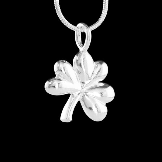 Irish Shamrock necklace - Solid sterling 925 silver, hallmarked by NI Silver jewellery