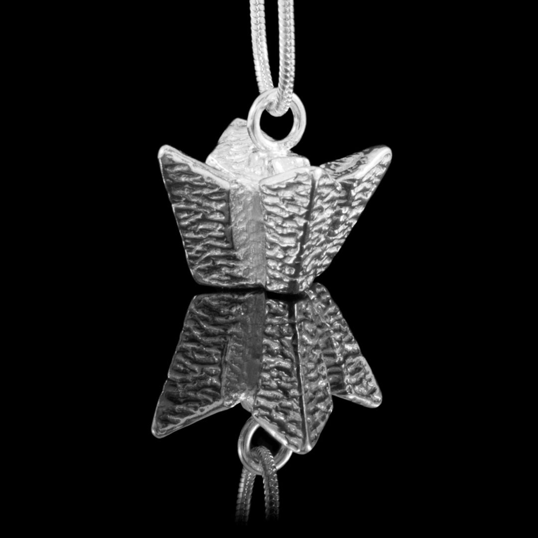 Belfast Titanic Silver Necklace - Large, is the whole design of the Titanic Belfast Visitor's Centre as a solid silver Hallmarked necklace.