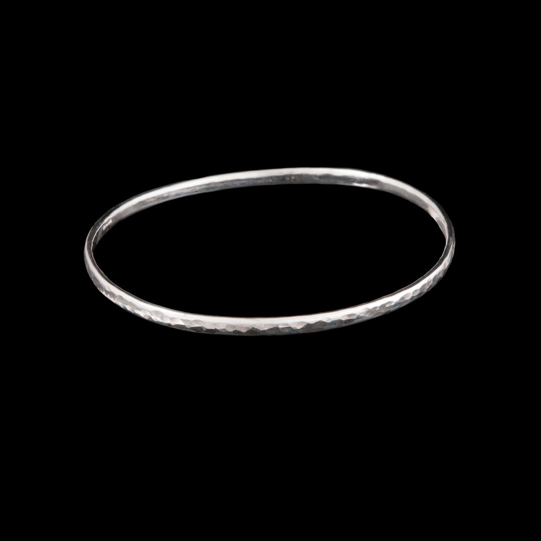 Textured Silver Bangle - NI Silver