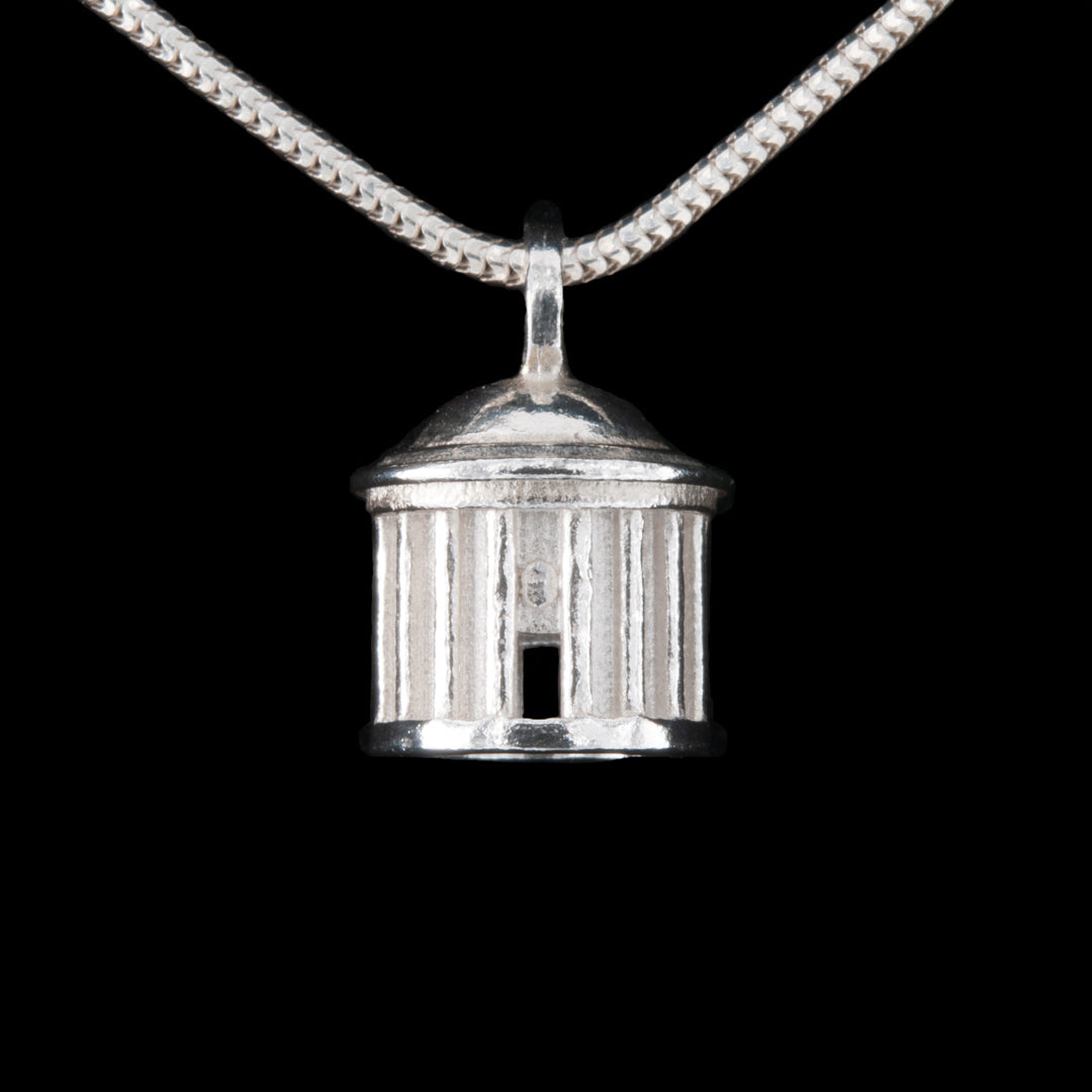 A sterling silver necklace of the Mussenden Temple made by NI Silver Jewellery