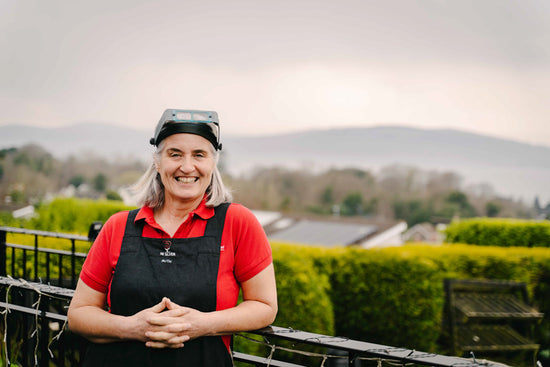 Ruth McEwan-Lyon of NI Silver standing facing the camers with the Belfast Hills in the background - image for the contact us page.