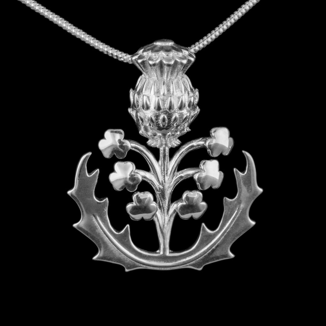 Thistle and Shamrock Silver Necklace commission - NI Silver