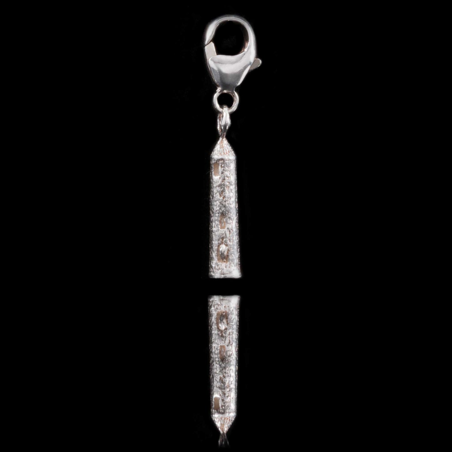 Devenish Tower Charm Fermanagh, Irish Round Tower Tourist attraction County Fermanagh 925 Sterling Silver Ruth McEwan-Lyon bespoke jewellery maker near Belfast Northern Ireland. Northern Irish jewelry designer. Irish necklace jewellery Designers