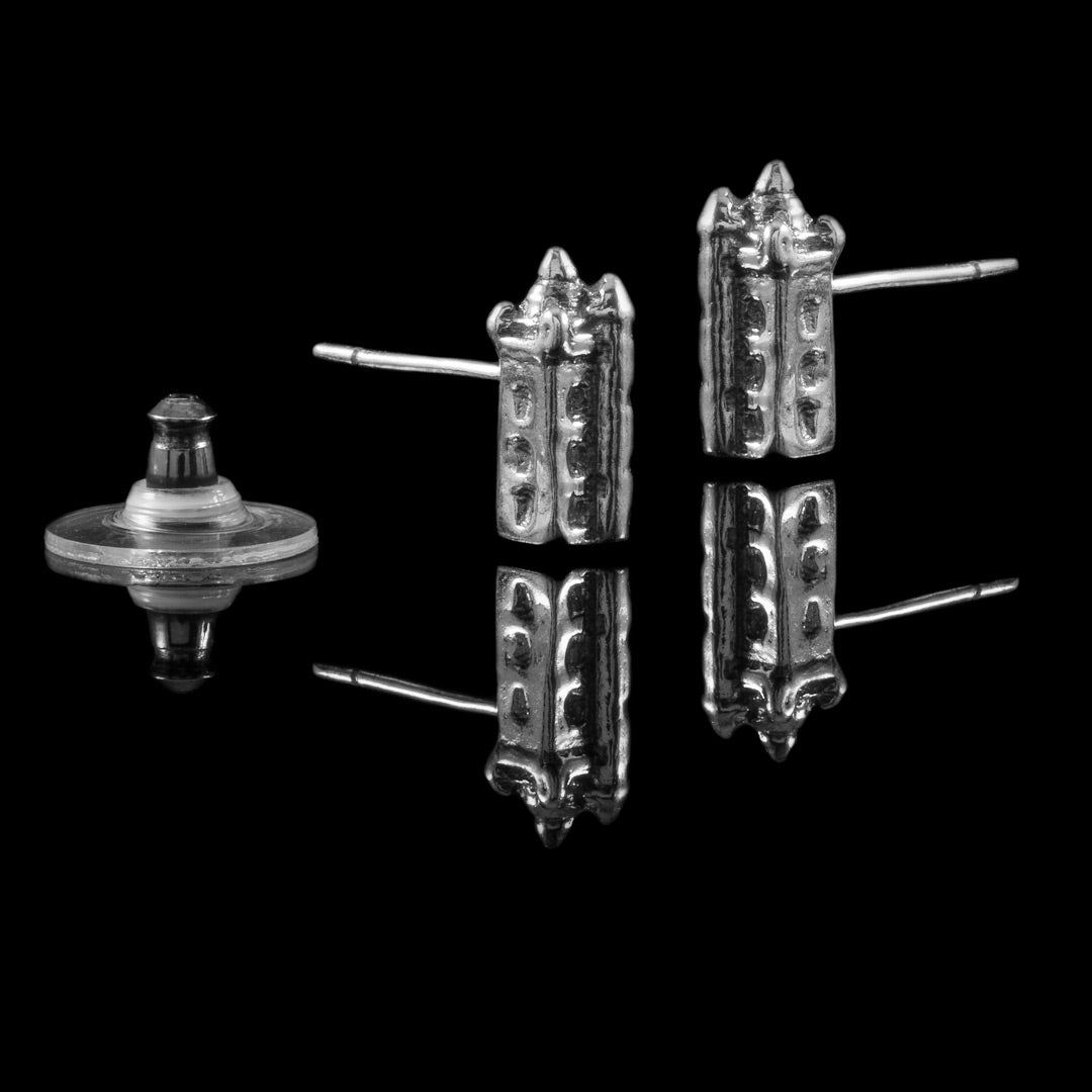 Scrabo Tower Stud Silver Earrings, small Northern Irish Castle earrings of Newtownards famous Scrabo Tower.