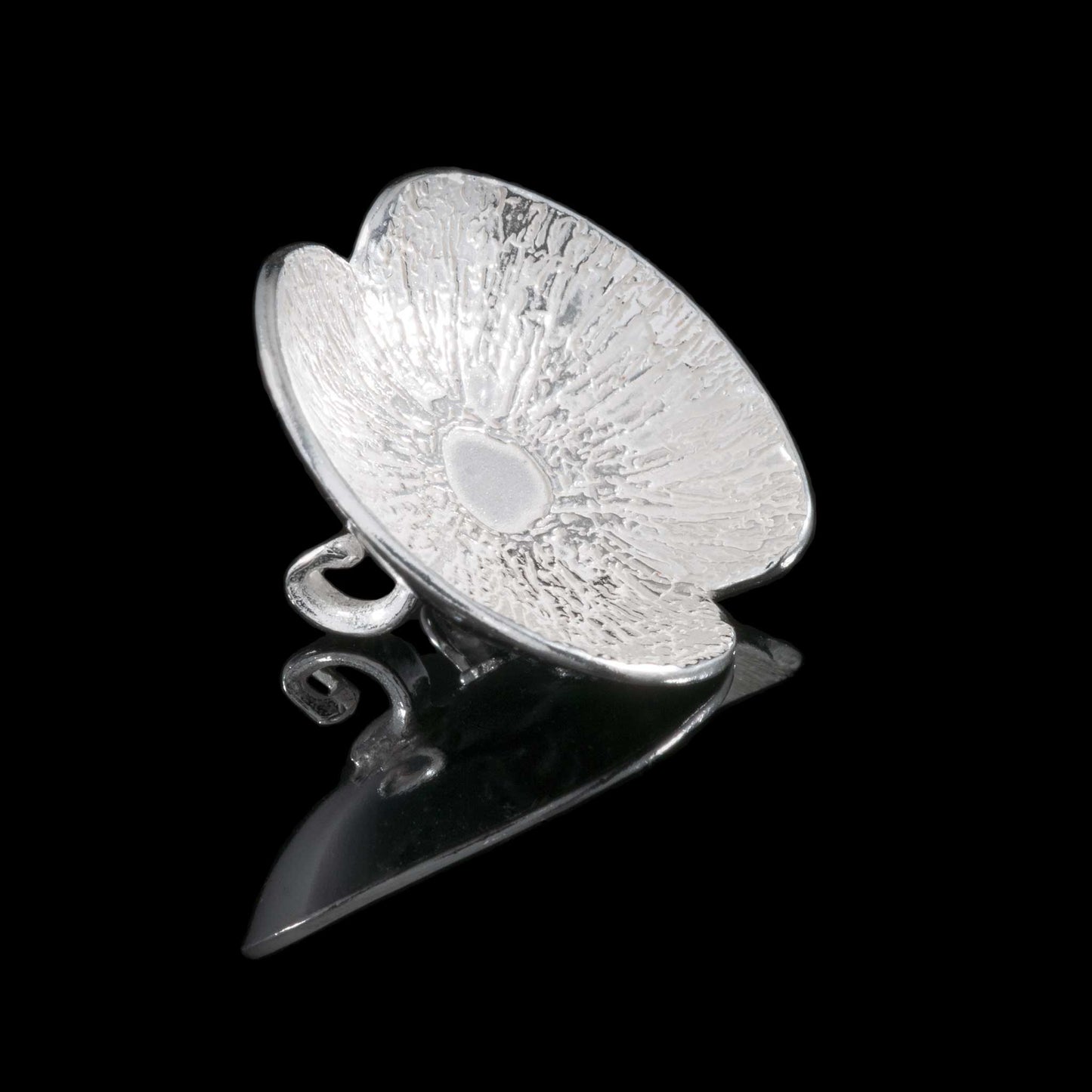 Sterling Silver Poppy Broach, hallmarked silver jewellery made in UK by NI Silver