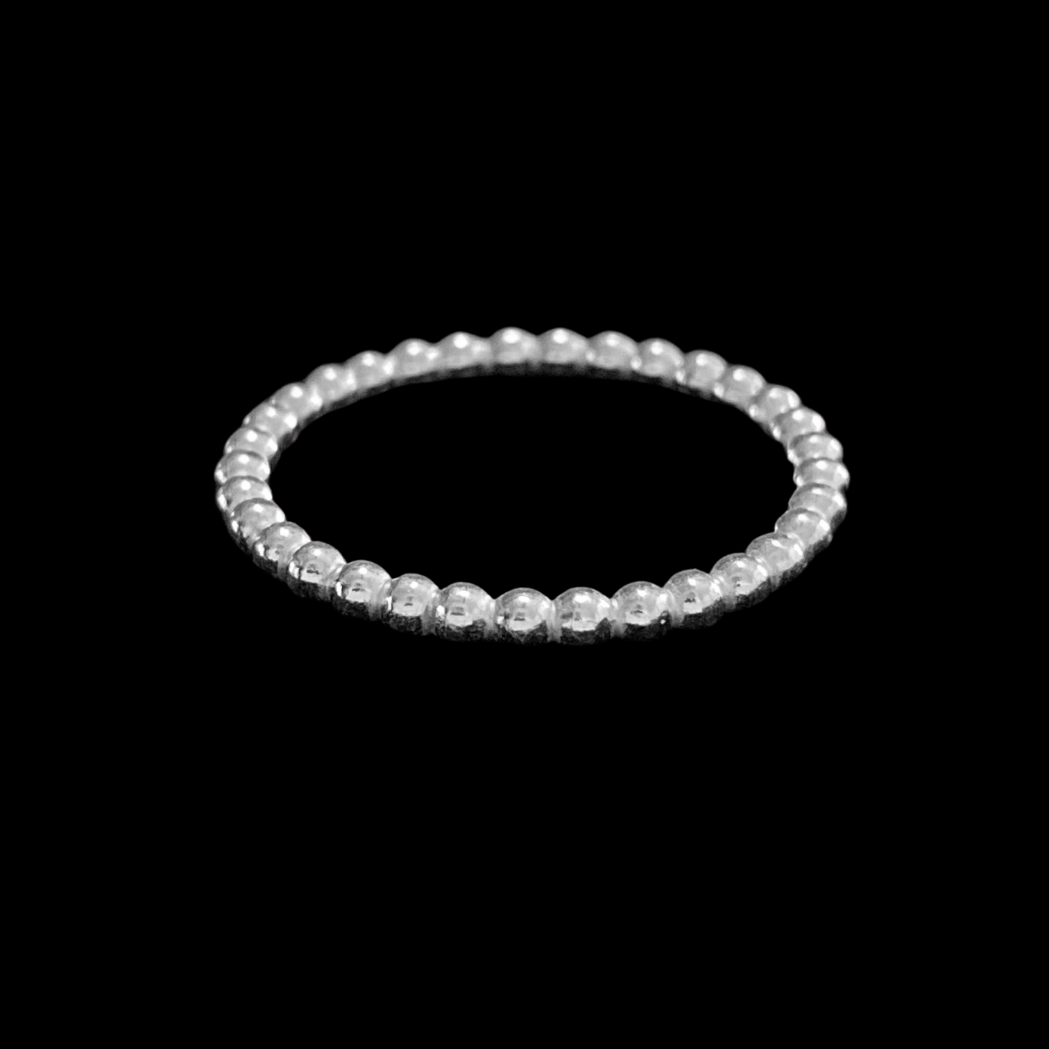Simple small ball ring in silver